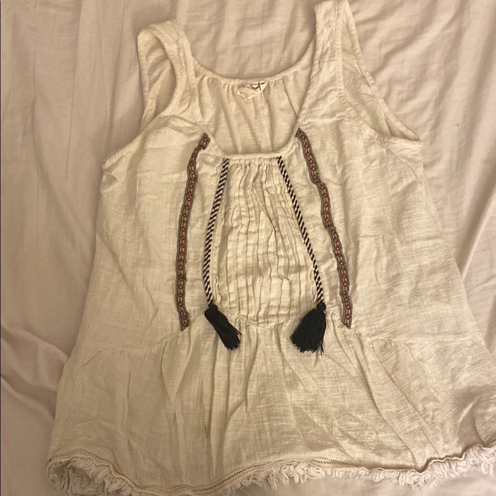 Women's Cream Sleeveless Top